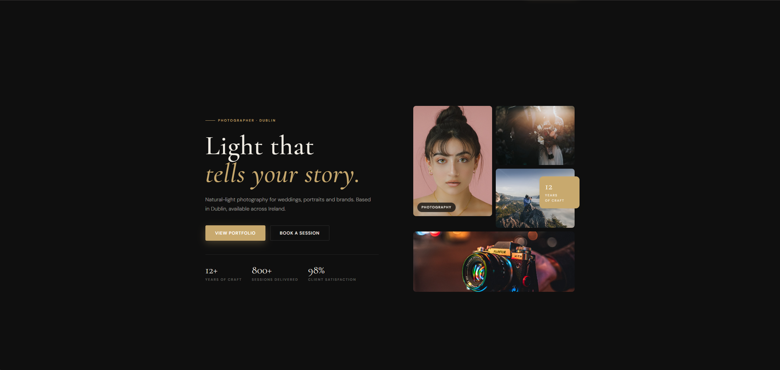 Example creative website built with WebSnug